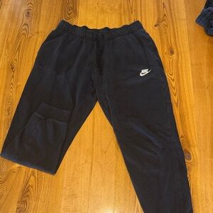 Nike Black womens Jogger Sweatpants with White Swoosh